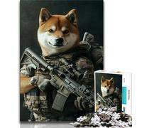 Rompecabezas de 1000 Piezas para Adultos y Adolescentes, diseño de Corgi de Las Fuerzas Especiales, Ideal para Juegos educativos Familiares, decoración del hogar (tamaño 75x50cm)
