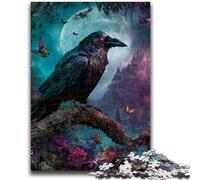 Rompecabezas de 1000 Piezas para Adultos y Adolescentes, diseño de Cuervos nocturnos, Juguete Educativo para aliviar el estrés, Regalo de Amigo Secreto para niños de 14 años, 26x38cm