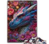 Rompecabezas de 1000 Piezas para Adultos y Adolescentes, diseño de dragón de Flores, 1000 Piezas para Adultos, Juguete Educativo Intelectual descompresor, decoración, 38x26cm