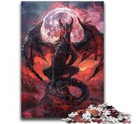 Rompecabezas de 1000 Piezas para Adultos y Adolescentes, diseño de dragón de la Luna de Sangre, Ideal para el hogar, Ideal para días de Lluvia, Regalo de cumpleaños (26x38cm)