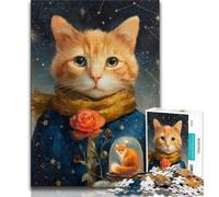 Rompecabezas de 1000 Piezas para Adultos y Adolescentes, diseño de El Principito y Gato, Ideal para Decorar Paredes, cumpleaños y Navidad (tamaño 38x26cm)