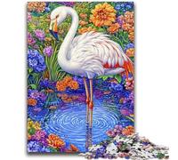 Rompecabezas de 1000 Piezas para Adultos y Adolescentes, diseño de Flamenco Blanco, Ideal para Noches de Juegos, Juguete Colorido para Regalar en casa (38x26cm)