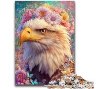 Rompecabezas de 1000 Piezas para Adultos y Adolescentes, diseño de Flores y águila, Apto para Mayores de 14 años, Juego Intelectual, Juego Educativo para cumpleaños y Navidad, 50x75cm