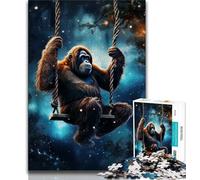 Rompecabezas de 1000 Piezas para Adultos y Adolescentes, diseño de Galaxias y orangutanes cumpleaños o decoración de Pared para Mayores de 14 años (tamaño 38x26cm)