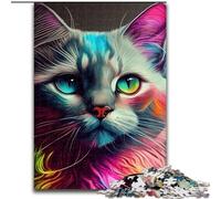Rompecabezas de 1000 Piezas para Adultos y Adolescentes, diseño de Gato Pop Art, Juguete Educativo antiestrés, (tamaño 50x75cm)