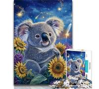 Rompecabezas de 1000 Piezas para Adultos y Adolescentes, diseño de Girasol y Koala, Juego Familiar para aliviar el estrés, desafío difícil, Mejora el Amor en Pareja, 50x75cm