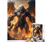 Rompecabezas de 1000 Piezas para Adultos y Adolescentes diseño de Gorila Guerrero Alado en un Paisaje ardiente Juguetes de Bricolaje Regalo para cumpleaños Juegos educativos descompresión Intelectual