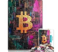 Rompecabezas de 1000 Piezas para Adultos y Adolescentes, diseño de Grafiti de Bitcoin Un Juego desafiante Toda la Familia (38x26cm)