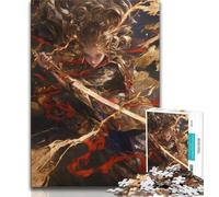 Rompecabezas de 1000 Piezas para Adultos y Adolescentes, diseño de guerrera Ninja Japonesa, Ideal como Juego de decoración de Pared, cumpleaños y Navidad (tamaño 38x26cm)