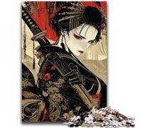 Rompecabezas de 1000 Piezas para Adultos y Adolescentes, diseño de Guerrero Ninja japonés, Juego de Actividades Familiares desafiantes, Juguete DIY para Decorar la Pared del hogar (50x75cm)