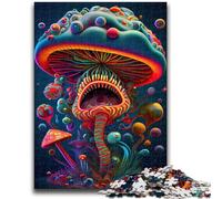 Rompecabezas de 1000 Piezas para Adultos y Adolescentes, diseño de Hongos psicodélicos Desafiante, Pero Divertido y Divertido Regalo de cumpleaños, decoración de Pared, 26x38cm