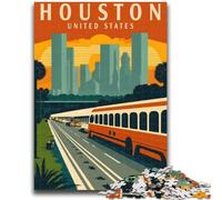 Rompecabezas de 1000 Piezas para Adultos y Adolescentes, diseño de Houston, Texas, Ideal para Regalar a Toda la Familia (50x75cm)