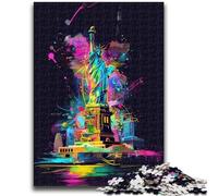 Rompecabezas de 1000 Piezas para Adultos y Adolescentes, diseño de la Estatua de la Libertad, Juego Educativo clásico, Hermosa decoración (26x38cm)