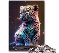 Rompecabezas de 1000 Piezas para Adultos y Adolescentes, diseño de Leopardo bebé, Juguete Educativo para aliviar el estrés, interacción Entre Padres e Hijos, 26x38cm, para niños de 14 años