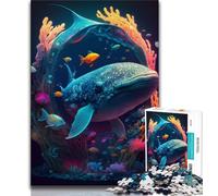 Rompecabezas de 1000 Piezas para Adultos y Adolescentes, diseño de Leviatán psicodélico, Ideal para Juegos educativos, decoración del hogar y Escritorio (tamaño 75x50cm)