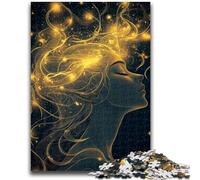 Rompecabezas de 1000 Piezas para Adultos y Adolescentes, diseño de línea Dorada, para niñas, Juego Educativo, Juguete de desafío, decoración de Pared, cumpleaños y Navidad, 50x75cm
