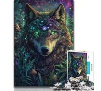 Rompecabezas de 1000 Piezas para Adultos y Adolescentes, diseño de Lobo de fantasía, Juego Familiar para aliviar el estrés, desafío difícil, Mejora el Amor en Pareja, 38x26cm
