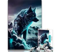 Rompecabezas de 1000 Piezas para Adultos y Adolescentes diseño de Lobo Ideal para aliviar el estrés desafío difícil Regalo de Amigo Secreto 38x26cm