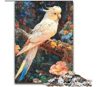 Rompecabezas de 1000 Piezas para Adultos y Adolescentes, diseño de Loro Blanco Ejercita el Cerebro Juguete adictivo para Cultivar la Paciencia Decoración 26x38cm