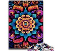 Rompecabezas de 1000 Piezas para Adultos y Adolescentes, diseño de Mandalas florecientes, Juguete Educativo antiestrés, Regalo para Amigos y Familiares (50x75cm)