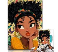 Rompecabezas de 1000 Piezas para Adultos y Adolescentes, diseño de Mujer Americana Ayuda a ejercitar el Cerebro Juguetes adictivos para Cultivar la Paciencia Decoración de Pared 38x26cm