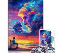 Rompecabezas de 1000 Piezas para Adultos y Adolescentes, diseño de Nube de Colores con Rostro Humano Difícil de completar, Pero Divertido y Divertido Regalo de cumpleaños, Arte de Pared, 38x26cm