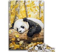 Rompecabezas de 1000 Piezas para Adultos y Adolescentes, diseño de Panda durmiendo en otoño, Juguetes educativos para cumpleaños y Navidad, para Mayores de 14 años, 26x38cm