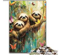 Rompecabezas de 1000 Piezas para Adultos y Adolescentes, diseño de Perezoso del Bosque, Juguetes educativos para aliviar el estrés, interacción Entre Padres e Hijos (tamaño 50x75cm)