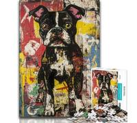 Rompecabezas de 1000 Piezas para Adultos y Adolescentes, diseño de Perro bóxer, Divertidos Juegos Familiares, Toda la Familia Adecuado para 14 y 38x26cm