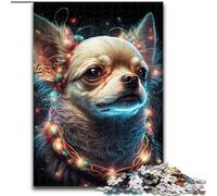 Rompecabezas de 1000 Piezas para Adultos y Adolescentes, diseño de Perro Chihuahua Ejercita el Cerebro, Juguete adictivo para Cultivar la Paciencia Decoración tamaño 50x75cm