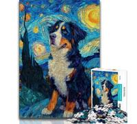 Rompecabezas de 1000 Piezas para Adultos y Adolescentes diseño de Perro en el Cielo Nocturno Ideal para Juegos educativos Familiares decoración del hogar Regalo de 75x50cm
