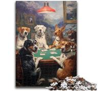 Rompecabezas de 1000 Piezas para Adultos y Adolescentes, diseño de Perro Jugando al póker, Juguete Educativo para aliviar el estrés, (50x75cm)