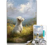 Rompecabezas de 1000 Piezas para Adultos y Adolescentes diseño de Perro Pintura al óleo Juegos educativos clásicos Hermosa decoración 75x50cm