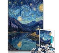 Rompecabezas de 1000 Piezas para Adultos y Adolescentes diseño de Puerta bajo el Cielo Nocturno Juegos educativos decoración del hogar 26x38cm