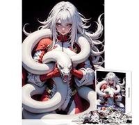 Rompecabezas de 1000 Piezas para Adultos y Adolescentes diseño de Serpiente Blanca y Mujer Juguete para decoración de Pared Regalos de Amigo Secreto Juegos Divertidos para Mejorar el Amor en Pareja