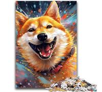 Rompecabezas de 1000 Piezas para Adultos y Adolescentes, diseño de Shiba Inu, Juego de Preguntas y respuestas, decoración de Pared, cumpleaños y Navidad (26x38cm)
