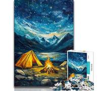 Rompecabezas de 1000 piezas para adultos y adolescentes,diseño de tienda de campaña bajo el cielo nocturno,juegos familiares desafiantes,juguetes de bricolaje para decorar la pared del hogar (75x50cm)