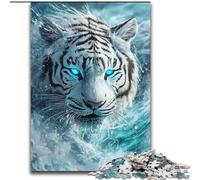 Rompecabezas de 1000 Piezas para Adultos y Adolescentes, diseño de Tigre Blanco, Juego de Preguntas, decoración de Pared, cumpleaños y Navidad, 26x38cm