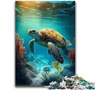 Rompecabezas de 1000 Piezas para Adultos y Adolescentes, diseño de Tortuga, Juego Educativo para decoración del hogar, cumpleaños y Navidad, 50x75cm