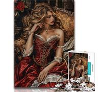 Rompecabezas de 1000 Piezas para Adultos y Adolescentes, diseño de una Hermosa niña, Ideal para aliviar el estrés, para Pasar el rato en casa, con Papá Noel, 38x26cm