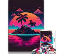 Rompecabezas de 1000 Piezas para Adultos y Adolescentes, diseño de una pequeña Isla Tropical Toda la Familia Apto para niños de 14 años (tamaño 38x26cm)