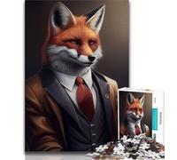 Rompecabezas de 1000 Piezas para Adultos y Adolescentes diseño de Zorro Ideal para aliviar el estrés desafío difícil Regalo de Amigo Secreto 38x26cm