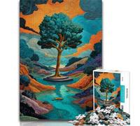 Rompecabezas de 1000 Piezas para Adultos y Adolescentes, diseño del Árbol de la Vida, Ideal para Pasar el Tiempo Libre en casa y aliviar el estrés, con Papá Noel (tamaño 38x26cm)