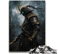 Rompecabezas de 1000 Piezas para Adultos y Adolescentes, diseño único y Vibrante de Ninja neón japonés, Experiencia Relajante y desafiante, 38x26cm