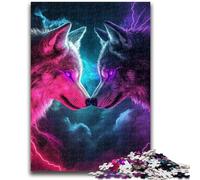 Rompecabezas de 1000 Piezas para Adultos y Adolescentes, Dos Lobos, desafío de Inteligencia Cerebral, Juguetes adictivos, Regalo Divertido para Mayores de 14 años, 38x26cm