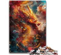 Rompecabezas de 1000 Piezas para Adultos y Adolescentes, dragón Chino Dorado, para Mayores de 14 años, Juego Imposible, Regalo de cumpleaños de Navidad, 26x38cm