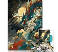Rompecabezas de 1000 Piezas para Adultos y Adolescentes, Dragón Chino Misterioso, Juego Educativo para decoración del hogar, cumpleaños y Navidad (75x50cm)