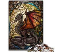 Rompecabezas de 1000 Piezas para Adultos y Adolescentes Dragón en un Vaso Juguetes Juegos educativos Alivia el estrés Interacción Entre Padres e Hijos para Mayores de 14 años 50x75cm