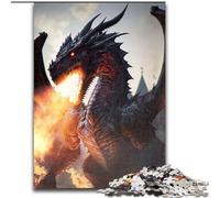 Rompecabezas de 1000 Piezas para Adultos y Adolescentes: Dragón Furia Draconus, Elefante, Juguete, Juego Intelectual, Regalo de cumpleaños, decoración de Pared para Mayores de 14 años tamaño 26x38cm