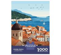 Rompecabezas De 1000 Piezas para Adultos Y Adolescentes Dubrovnik Croatia Travel Poster Rompecabezas Juego De Ingenio Difícil Regalos De Cumpleaños Y Únicos 70x50cm/1000pcs